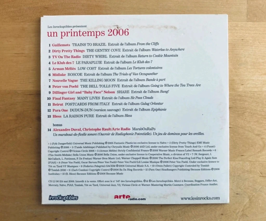 CD recopilatorio Les Inrocks una primavera 2006. – photo 2